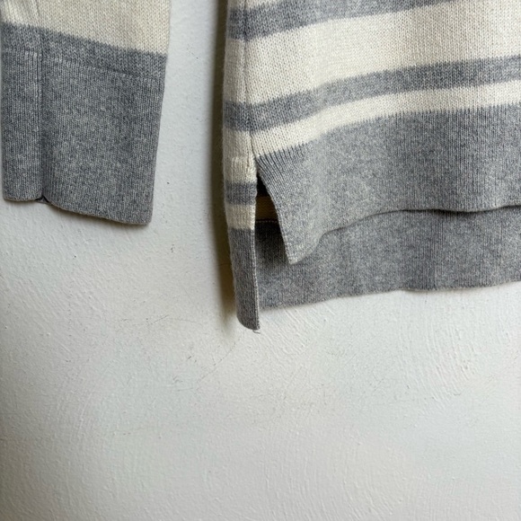 CLAUDIA NICHOLE Preppy Minimalist Striped Cashmere Cotton Crewneck Sweater XS - Picture 4 of 16